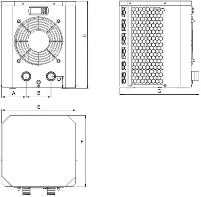 Pompa di calore per piscina con 30-45 mc acqua CUBIC FI 7