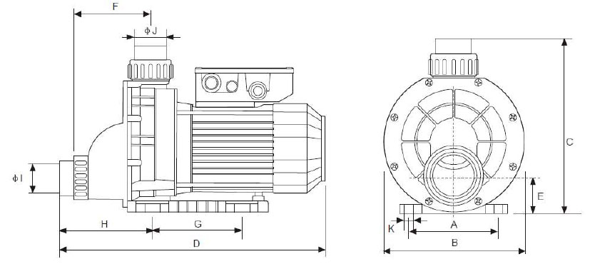 Dimensioni pompa per idromassaggio Mr. PISCINA MRB 17 - da 1.50 a 2 HP