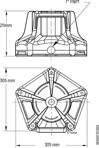 Dimensioni pompa SVUOTA TELONI sommergibile autoadescante per coperture piscina