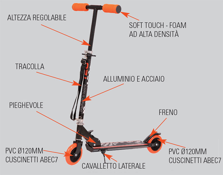 Monopattino RAPTOR 120 by Nextreme a 2 ruote ultraleggero