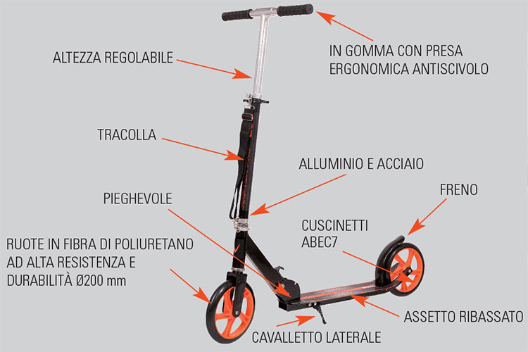 Monopattino RAPTOR PRO 200 by Nextreme a 2 ruote, pieghevole