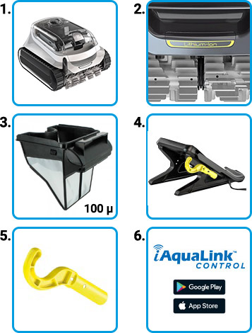 Materiale incluso Robot Piscina a Batteria Senza Filo Zodiac 52 XA Li iQ