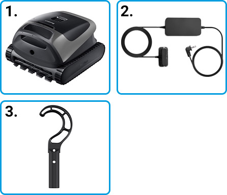 Materiale incluso robot piscina a batteria Beatbot Sora P3