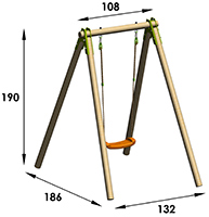 Altalena per bambini in legno SALLY