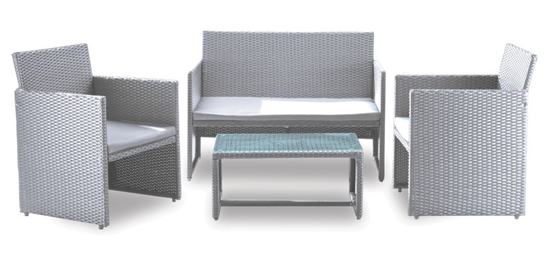 Set salotto in polyrattan Valencia con cuscini