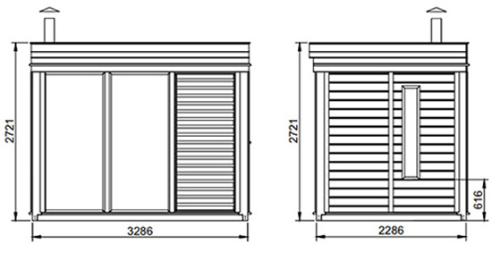 Dimensioni sauna ARES