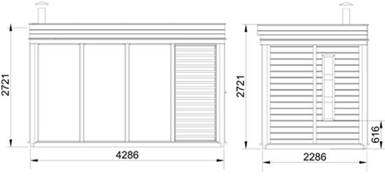 Dimensioni sauna ARES