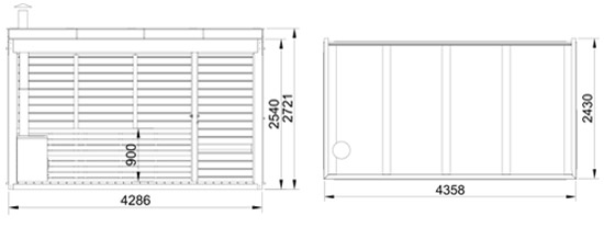 Dimensioni sauna ARES