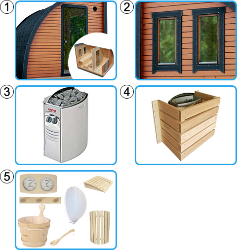 Sauna finlandese da esterno NOMAD Medium - KIT PRO con riscaldatore elettrico