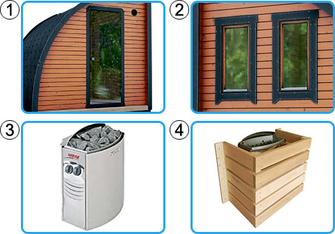 Sauna finlandese da esterno NOMAD Small - KIT BASE con riscaldatore elettrico