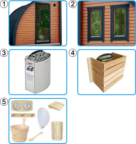 Sauna finlandese da esterno NOMAD Small - KIT PRO con riscaldatore elettrico