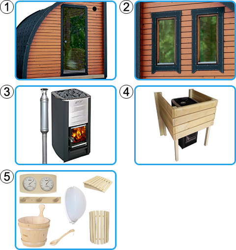 Sauna finlandese da esterno NOMAD Small - KIT PRO con stufa a legna