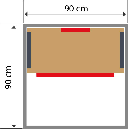 Dimensioni sauna a raggi infrarossi GALATEA da 1 posto