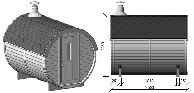 misure sauna plutone