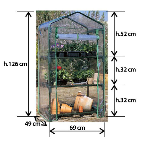 Serra da balcone e giardino H 160 cm copertura removibile in PVC