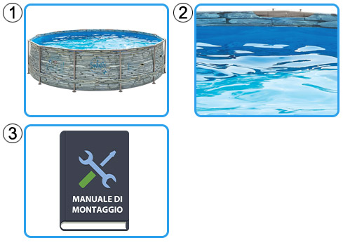 Piscina Fuori Terra SWING METAL FRAME STONE DESIGN - KIT BASE