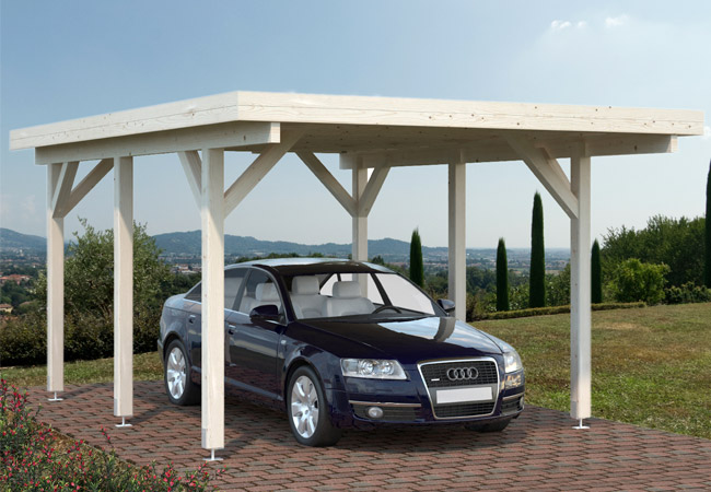 Tettoia in legno per auto Grecale