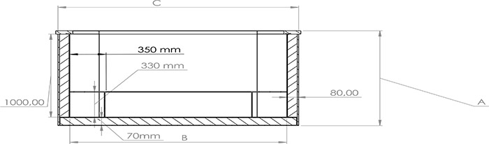 Dimensioni vasca tinozza in legno e polipropilene con stufa esterna
