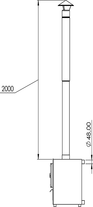 Dimensioni stufa esterna tinozza in legno