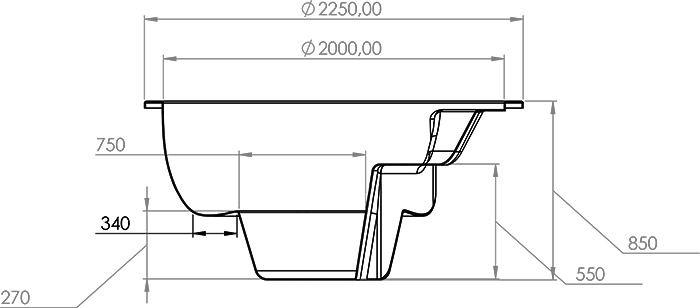 Dimensioni vasca tinozza in legno e acrilico con stufa integrata