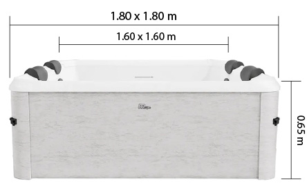 Dimensioni vasca idromassaggio da esterno Oslo Lithos Smart