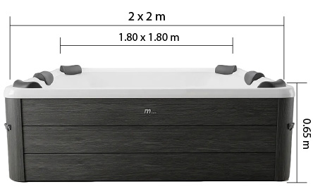 Dimensioni vasca idromassaggio da esterno Oslo 200 Smart