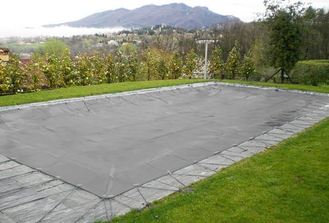 Copertura Invernale per piscina WINCOVER GRIGIA 260 gr/mÂ² con occhielli e corda elastica