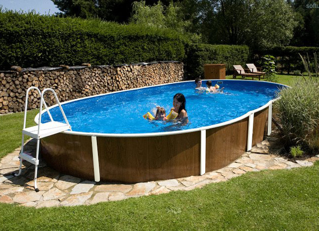 Piscina fuori terra ovale AZURO WOOD