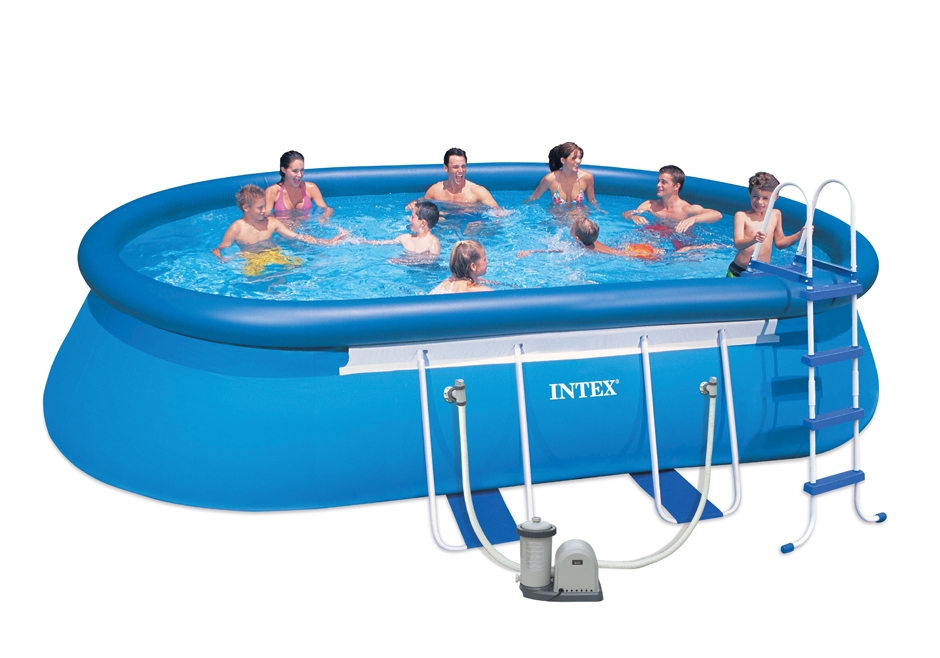 Pisicna fuori terra ovale Intex con anello gonfiabile