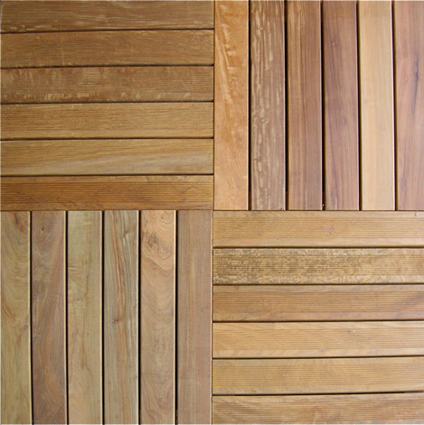Pavimentazione in quadrotte di legno per esterni
