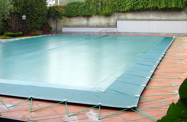 10 Sacche Pesanti Per Copertura Invernale Piscina, PVC Antigelo, Con Ganci, Riempibili Con Acqua O Sabbia
