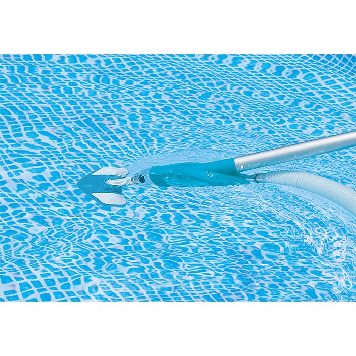 Steinbach Spazzola Per Pulizia Piscina - Confezione Doppia Con Due Superfici Di Diverse Durezze, Manico Ergonomico, 145x85x25 Mm, Blu