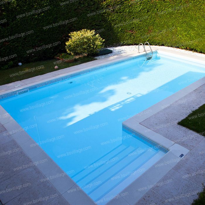 Piscina interrata in casseri di polistirolo ITALIKA® Blok 15,50 x 7,00 h  1,50 m con scala romana