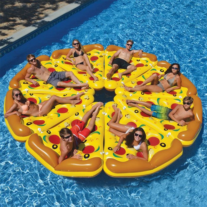 Materassino Gonfiabile Stampa Realistica Pizza Intex Mare Piscina 145x175cm  