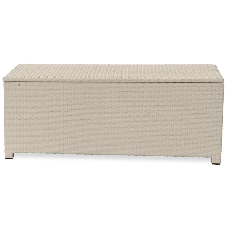 Cassapanca da giardino in wicker color WHITE, lunghezza da 140 a 180 cm