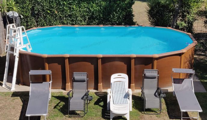 Progetti realizzati 4 - Piscina Fuori Terra Gre AMAZONIA 730 Connect - 7,30 x 3,75 h.1,32 m