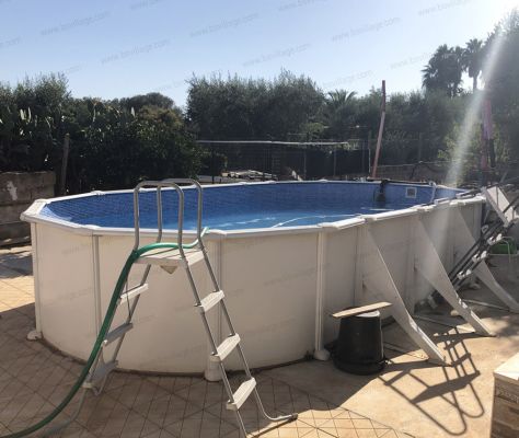 Progetti realizzati 3 - Piscina Fuori Terra Ovale Gre ATLANTIS 730 Connect - 7,30 x 3,75 h.1,32 m