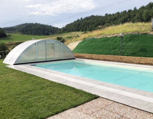 Progetti realizzati 2 - Piscina interrata ITALIKA® Steel in pannelli d acciaio 7,00 x 3,00 h1,50 m