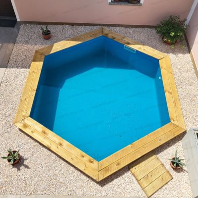 Foto clienti 0 - Piscina in legno esagonale NorthWood 410 - Ø 4,10 x h.1,20 m