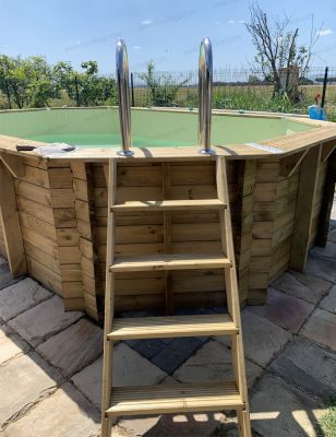 Foto clienti 4 - Piscina in legno ottagonale NorthWood 550 - 5,50 x 3,55 x h.1,20 m