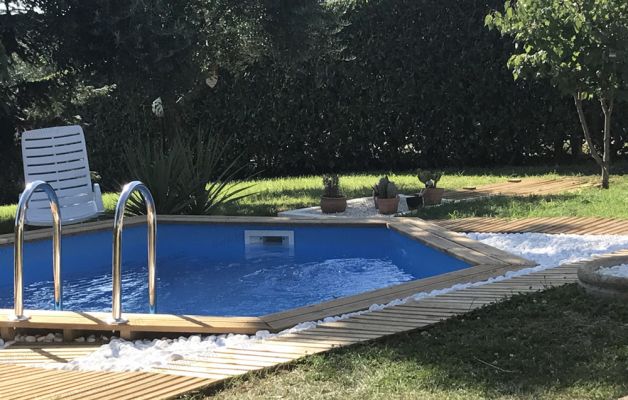 Foto clienti 1 - Piscina in legno esagonale NorthWood 410 - Ø 4,10 x h.1,20 m