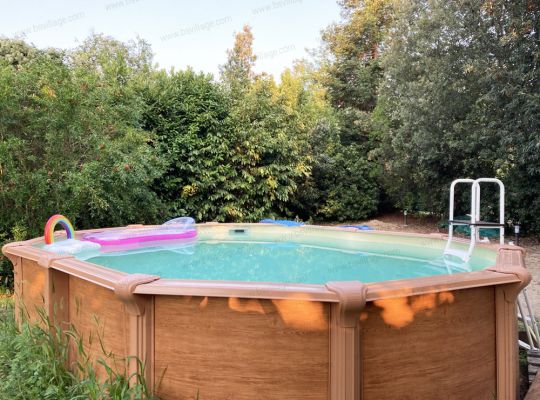 Progetti realizzati 1 - Piscina fuori terra STEELWOOD Omega - 4,90 x 3,65 x h.1,32 m