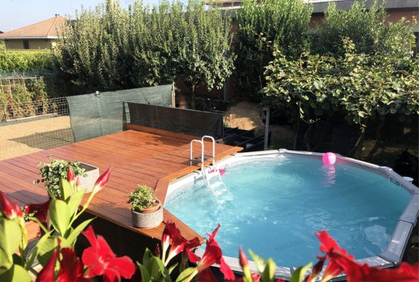 Progetti realizzati 3 - Piscina fuori terra STEELDESIGN Omega - 4,90 x 3,65 x h.1,32 m