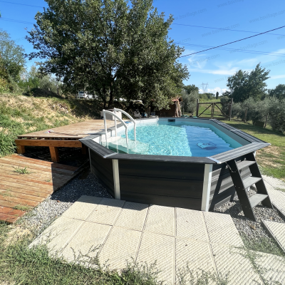 Progetti realizzati 0 - Piscina in legno composito WPC WOOD 6,64 x 3,86 x h 1,24 m