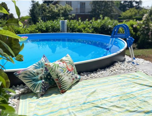 Progetti realizzati 0 - Piscina fuori terra circolare AZURO GRAPHITE Ø 5,00 h.1,20 m