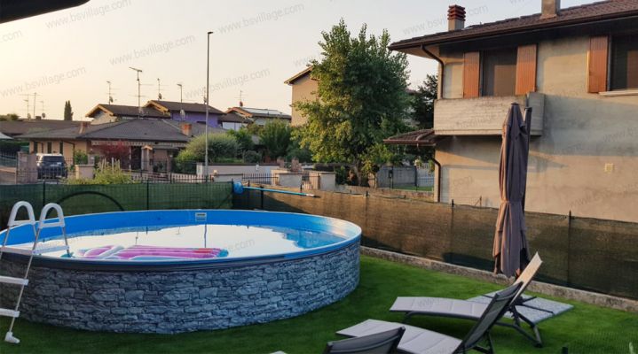Progetti realizzati 6 - Piscina fuori terra circolare AZURO STONE Ø 5,00 h.1,20 m