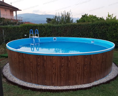 Foto clienti 1 - Piscina fuori terra circolare AZURO WOOD Ø 4,60 h.1,20 m