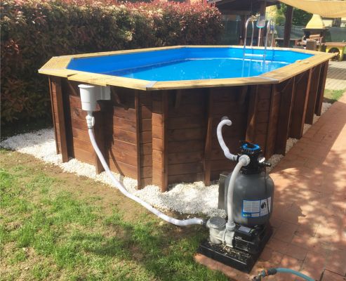 Foto clienti 2 - Piscina in legno ottagonale NorthWood 550 - 5,50 x 3,55 x h.1,20 m