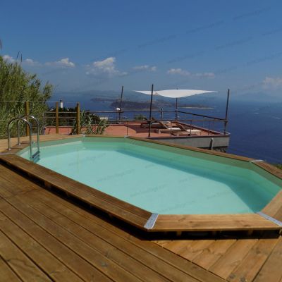 Foto clienti 3 - Piscina in legno ottagonale NorthWood 550 - 5,50 x 3,55 x h.1,20 m