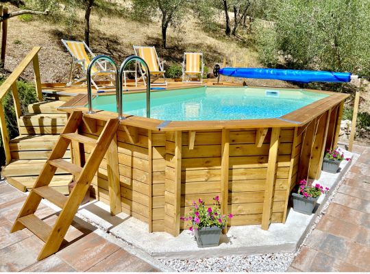 Foto clienti 0 - Piscina in legno ottagonale NorthWood 550 - 5,50 x 3,55 x h.1,20 m